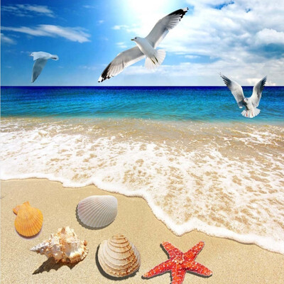 

Free Shipping Sea Sand Beach Shell flooring wallpaper living room square decorative waterproof floor mural 250cmx200cm