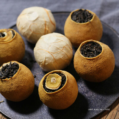 

Yunnan Ancient Tree Dian Hong Black Tea Stuffed in Little Dried Lemon Fruit x 5 pcs