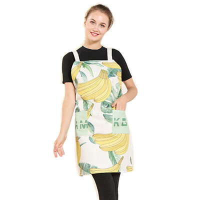 

Women Bib KitchenCotton linen Apron with Pocket Durable Comfortable Cute Apron for Cooking Baking