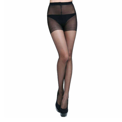 

NAIER Lady thin godet panty-hose sexy breathable tiptoe-enforced leg-slimming&snagging resistance Black 4-pair set
