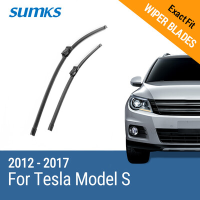 

SUMKS Wiper Blades for Tesla Model S 28"&17" Fit Push Buttoon Arms 2012 2013 2014 2015 2016 2017