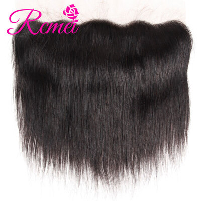

Rcmei 8A Grade 100 Human Hair Brazilian Virgin Hair Lace Frontal Closure 13X4 Straight Hair Natural Color