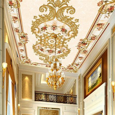 

Custom Photo Wallpaper 3D Stereo European Flower Pattern Living Room Bedroom Hotels Ceiling Wall Mural Wallpaper For Walls 3 D