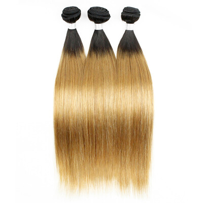 

kiss hair 3pcslot silky&soft straight ombre hair 1B27 hair bundle remy Indian virgin human hair