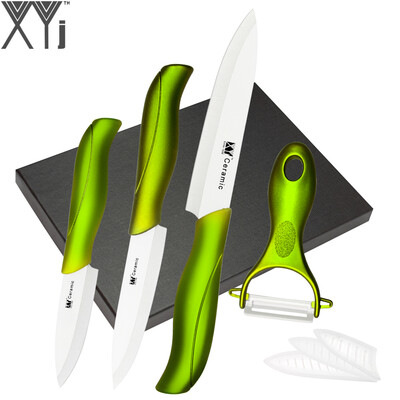 

xyj кухне керамические ножи обрезать белые лезвие, как чистка + черный нож полезности + печатной коробки кухонные принадлежности