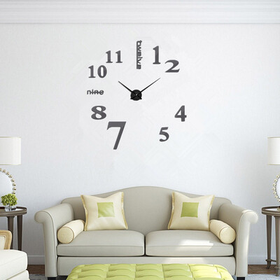 

3D Wall Clock Frameless Modern Mirror Metal Large Wall Stickers Clocks Wall Watches Room Home Decorations
