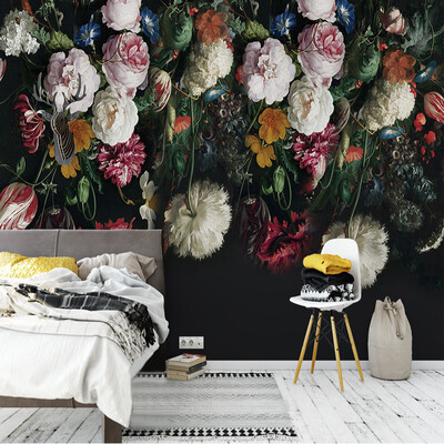 

Ретро европейский стиль Красочные цветы 3D Mural Обои Галерея гостиной Art Creative Background Wall Painting Papel Murals