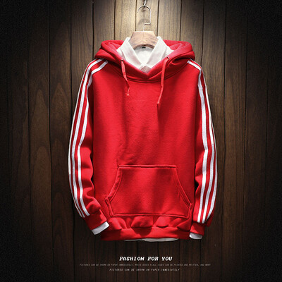

Mens 2017 new fall hedging plus velvet sweater Korean hoodie students trend of long-sleeved clothes coat