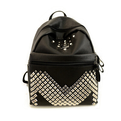 

Fashion girl school bags women leather backpack rivet student backpack high quality causal backpack famous brands teenagers shoulder bag