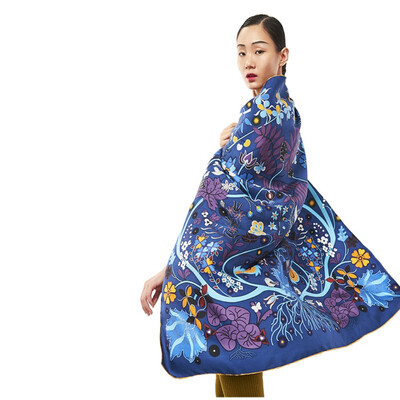 

Silk Shawl Scarf 100 authentic Brand New Gift Box Flower Print Women Auth Rare Big Square 108 108CM