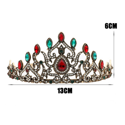 

2017 New Turkey Tiaras Hair Stick Gift Retro Simple Handmade Women Beauty Queen Antique gold Color Crown Wedding Hair Jewelry