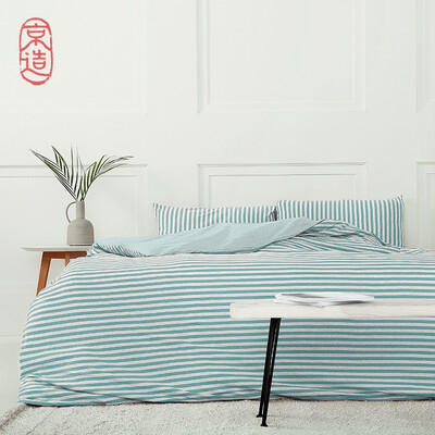 

JING ZAO Cotton knitted beddings Skin soft stripes