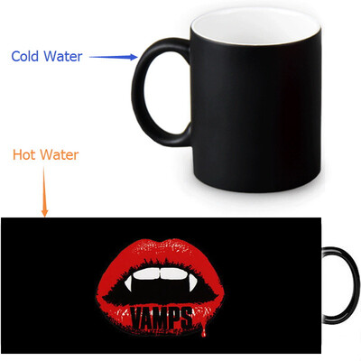 

Vamp 350ml / 12oz Heat Show Show Mug Color Change Чашка кофе Чувствительные морфинг-кружки Волшебная чашка для чайных чашек
