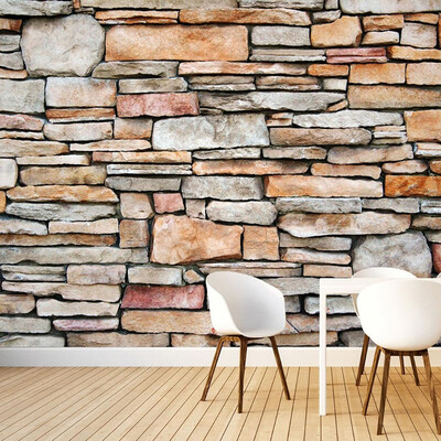 

Custom 3D Photo Wallpaper Wall Painting Living Room Restaurant Background Large Mural Home Decor Stone Brick Wall Paper Rolls