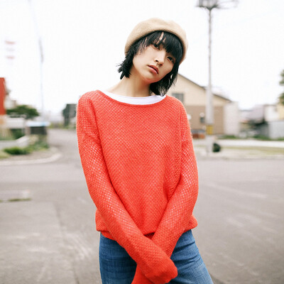 

And with pure Raincun C6135 mohair sweater female hollow straight sleeve wool red sweater  C6135R0M