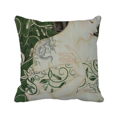 

Beauty Vine Snake Chinese Style Watercolor Polyester Toss Throw Pillow Square Cushion Gift