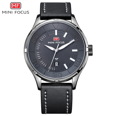 

MINI FOCUS Famous Top Brand Men Quartz Watch Genuine Leather Fashion Men's Wrist Watch MF0008G