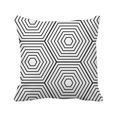 

Hexagon Line Art Grain Illustration Pattern Square Throw Pillow Insert Cushion Cover Home Sofa Decor Gift