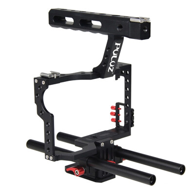 

PULUZ Cage Handle Stabilizer для Sony A7 и A7S & A7R & A7R II и A7S II, Panasonic Lumix DMC-GH4 (красный)