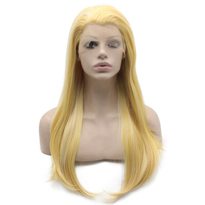 

Long Straight Lace Front Fashion Yellow Wig Heat Resistant