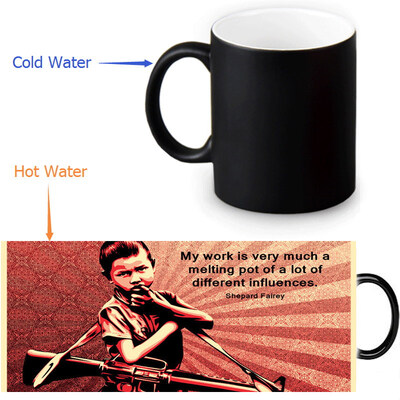

Shepard Fairey Graffiti 350ml12oz Heat Reveal Mug Color Change Coffee Cup Sensitive Morphing Mugs Magic Mug Milk Tea Cups