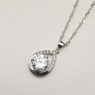 

Water Drop Pendant Necklace For Women Cubic Zirconia High Quality Fashion Jewelry Valentines Day Gift WH