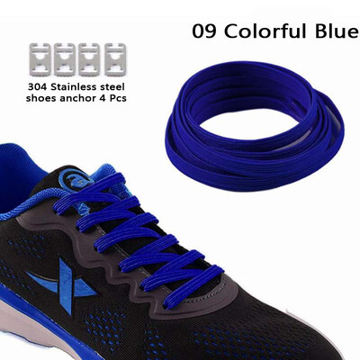 

JUP 3 Pairs Lazy Not Tie Shoelaces Metal Fashion Simple&Convenient Buckle Elastic Polyester Rubber Laces Sports Shoes Rope