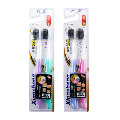 

Prosperous double-screw encryption brush head large handle grip more comfortable soft toothbrush 5 sticks
