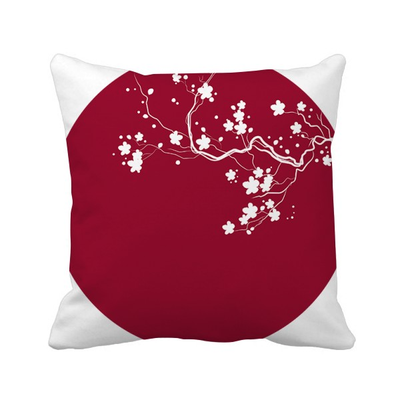 

Art Round Illustration Japan Square Throw Pillow Insert Cushion Cover Home Sofa Decor Gift
