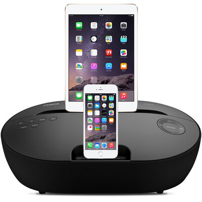 

RSR DS415 Apple Audio iphone7 6s dual interface mobile phone charging base Bluetooth speaker subwoofer black