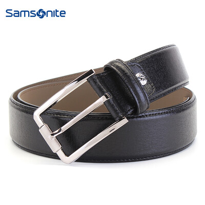 

Samsonite Mens Belt Casual Business Belt Pin Buckle Belt Imported Leather Pants Black TK209005 120CM