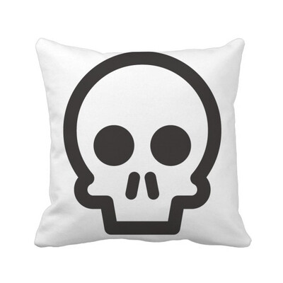 

Fun Skeleton Cute Online Chat Emoji Square Throw Pillow Insert Cushion Cover Home Sofa Decor Gift