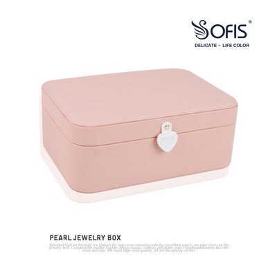 

SOFIS peach heart lifting jewelry box double large jewelry box jewelry storage box necklace box simple Korean birthday gift pink