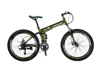 

Eurobike G4 26 "Складной горный велосипед Shimano 21 Speed ​​Полная подвеска Велосипед Daul Дисковые тормоза MTB
