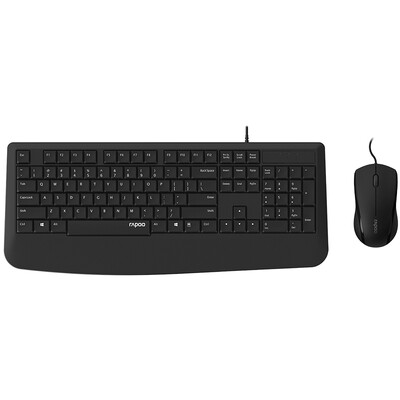 

Rapoo NX1900 wired mouse&keyboard set wired keyboard&mouse set wired mouse&keyboard set computer keyboard black