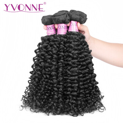 

YVONNE Brazilian Virgin Hair Malaysian Curly 3 Bundleslot Human Hair Weaves Natural Color Free Shipping