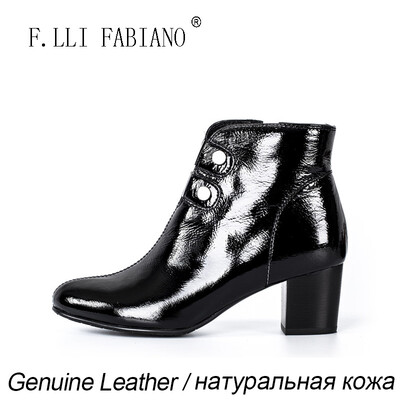 

AutumnWinter womens ankle boots low heel zip genuine leather rain boots with polished metal hardare