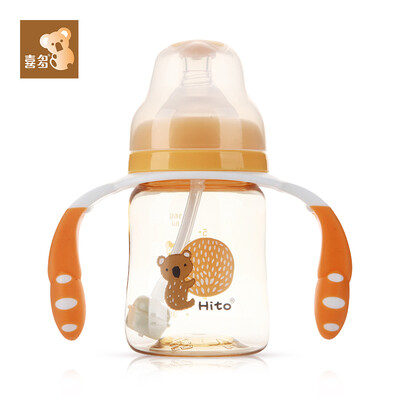 

Hito HITO ppsu wide caliber bottle resistant to fall newborn baby anti-flatulence with hand straw bottle 160ml orange CDH10909J