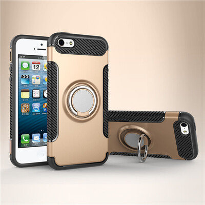 

Apple Iphone 55S5SE Armor Car Magnetic Suction Ring Bracket Silicon TPU Hard PC Phone Case