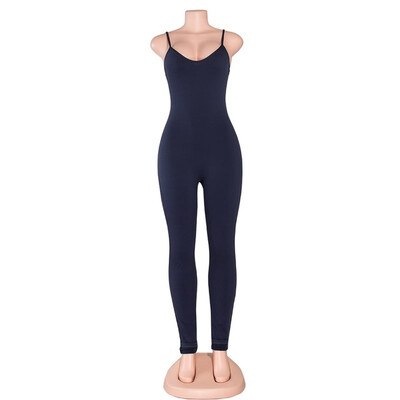 

Yizenge Casual New Style 2018 Solid Color Romper Playsuit V-Neck Sleeveless Bodycon Cotton GreyBlack Rompers Womens Jumpsuit