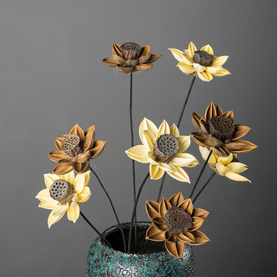 

Cloud want home decoration simulation flower fake flower table coffee table vase overall flower arrangement dry lotus two