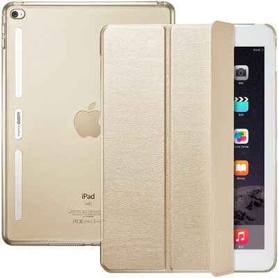 

(ESR) Apple iPad Air2 / 6 защитная крышка / оболочка свет и тонкая анти-сломанная мягкая рамка три раза спящие спящие кожаные перчатки Yue Yue цветная серия шампанского золота