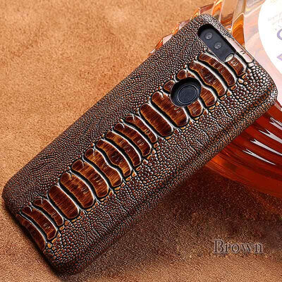 

Genuine Leather Phone Case For Huawei Honor 8 Case Ostrich Foot Texture Back Cover For P20 P20 Pro Case