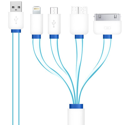 

Muyang (MuYang) MY-L6s Apple Andrews charge adapter multi-purpose connector all-in / one drag four anti-wound 1 meter white blue