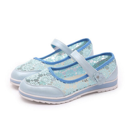 

Hot sale kids shoes girls shoes beautiful lace embroidered princess single shoes girls breathable sandals kids shoes for girl
