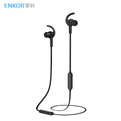 

ENKOR EB100 Wireless Bluetooth Sports Headphone Magnetic Wired In-Ear Earbud Phone Universal Black
