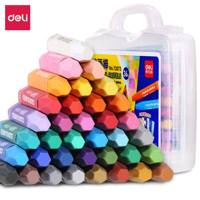 

Deli deli 36 color student hex rod silk oil pastels childrens crayon painting pen with 5 color filling cards 72073