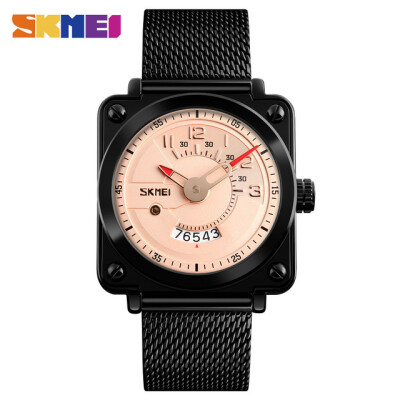 

SKMEI Luxe Creative Quartz heren Horloges Fashion Zwart Rvs Mesh Band Casual Horloge Mannen Klok Relogio Masculino