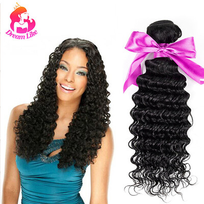 

Dream Like Indian Virgin Hair Deep Wave 4 Bundles 100% необработанные волосы глубокой волны