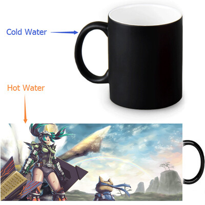 

Monster Hunter Manga 350ml/12oz Heat Reveal Mug Color Change Coffee Cup Sensitive Morphing Mugs Magic Mug Milk Tea Cups
